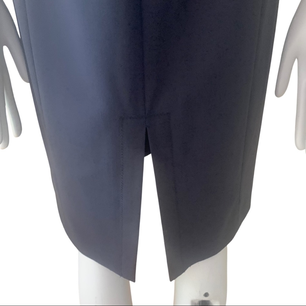 THEORY Kale B V-Neck Sheath Dress Wool Blend Midi Navy Blue Style 7011610R - Picture 13 of 16